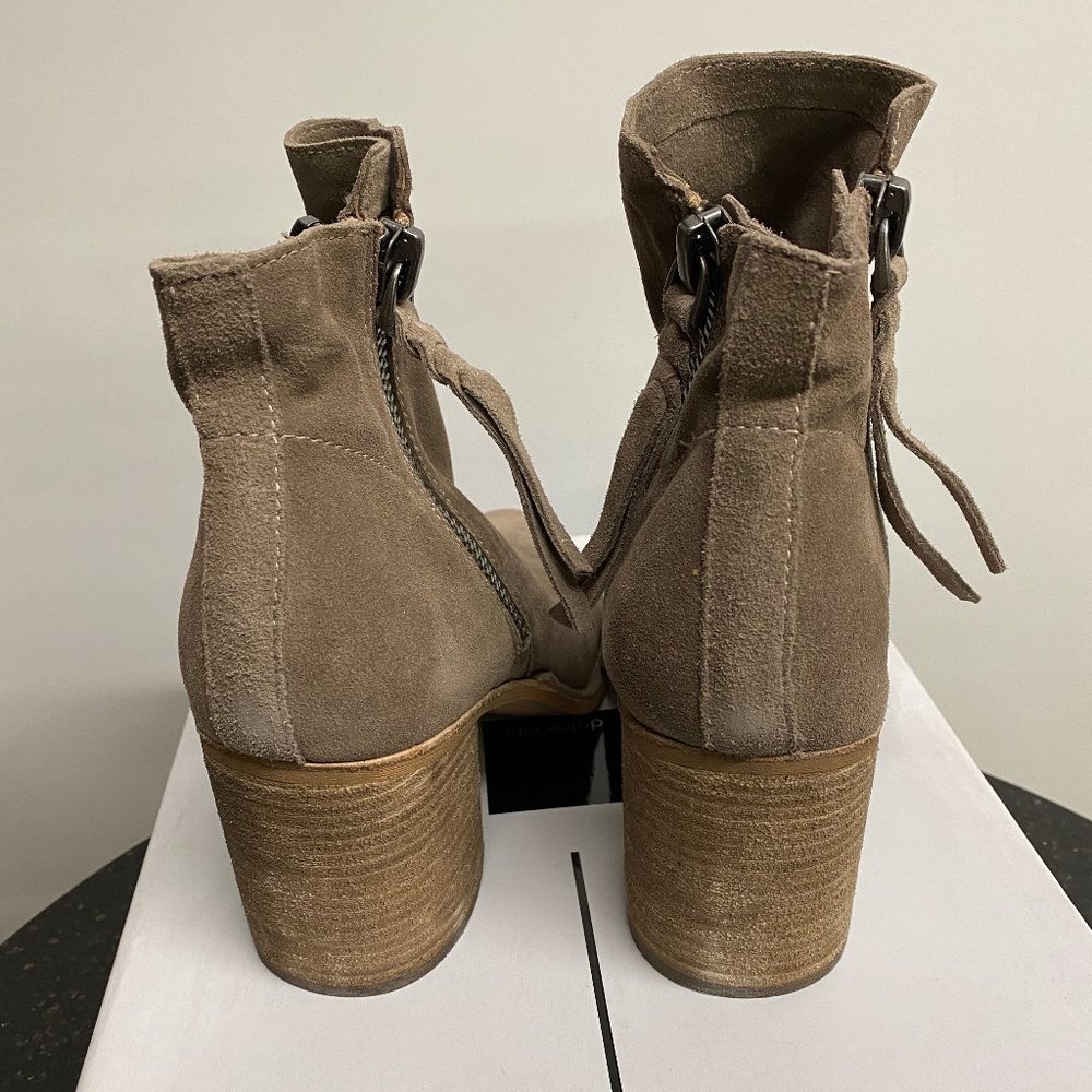 Dolce Vita Lana - Women's Taupe Suede Ankle Boots - Picture 5 of 7